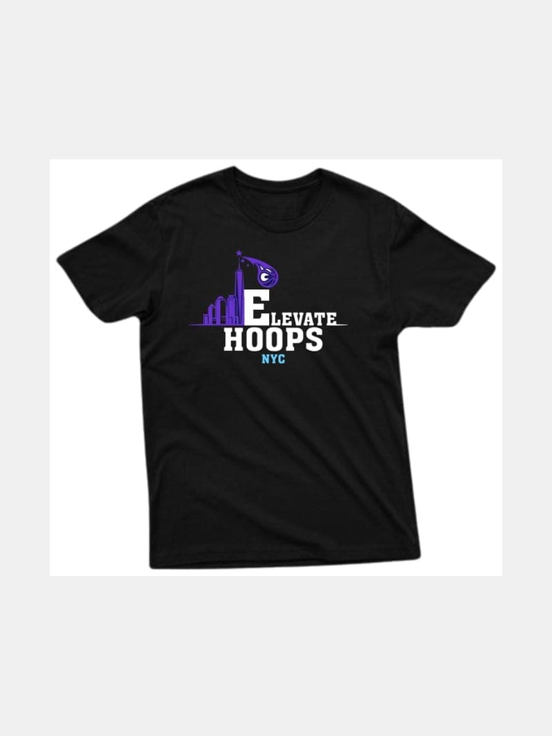 Elevate Classic Tee – Black / Purple & Cyan